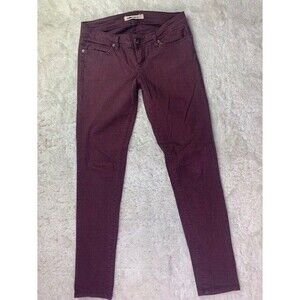 Life In Progress Size 26 Womens Jeans Stretch Maroon Skinny Low Rise